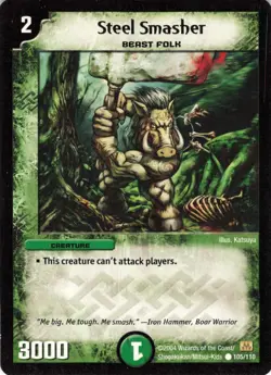 STEEL SMASHER Duel Masters 2004 #105/110 Beast Folk Creature TCG Card LP - Image 1