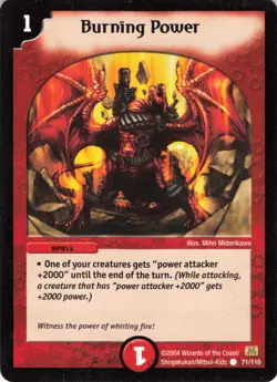Duel Masters Burning Power #71/110 Spell Card 2004 Wizards - Power Attacker 2000 - Image 1