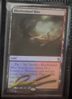 MTG FOIL BLOODSTAINED MIRE SHADOW SIGNED BY ARTIST - Image 1