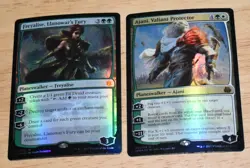 MTG 2X Planeswalker Freyalise, Lanowar's Fury & Ajani, Valiant Protector FOIL - Image 1