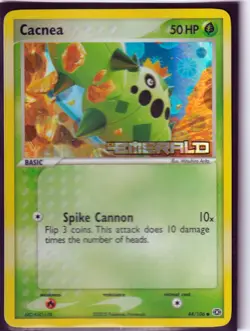 2005 POKEMON NINTENDO EX EMERALD- CACNEA 44/106 -REVERSE HOLO- STAMPED NM/M - Image 1