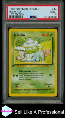 BISASAM 1ST EDITION POKEMON GERMAN 1999 44 PSA 9 - Image 1