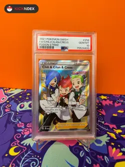 PSA 10 🟣 Pokemon Fusion Strike Chili & Cilan & Cress Full Art 258 - Image 1