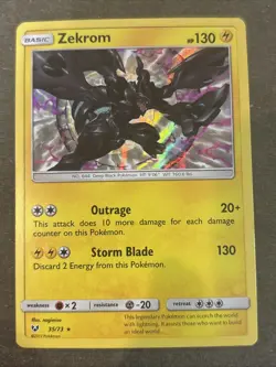 Zekrom 35/73 SM: Shining Legends Holo Rare Pokemon TCG LP - Image 1