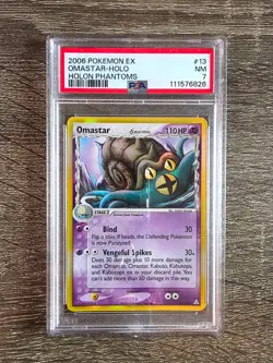🐚 Pokemon PSA 7 HOLO Delta Species OMASTAR 13/110 Holon Phantoms - Image 1