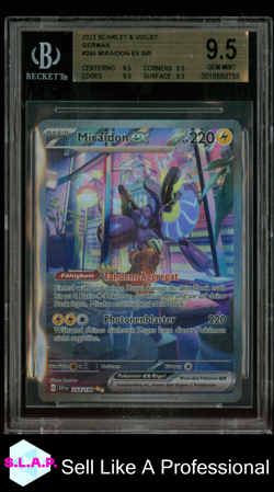 MIRAIDON EX POKEMON 244/198 2023 KARMESIN & PURPUR BASE SPECI4L ILL DE BGS 9.5 - Image 1