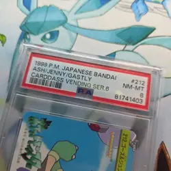 1999 Pokemon JPN Bandai Animae Vending Series 6 #212 Ash/Jenny/Gastly PSA 8 - Image 4