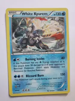 Pokemon TCG White Kyurem Fates Collide 21/124 Holo Rare LP - Image 1