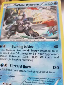 Pokemon TCG White Kyurem Fates Collide 21/124 Holo Rare LP - Image 3