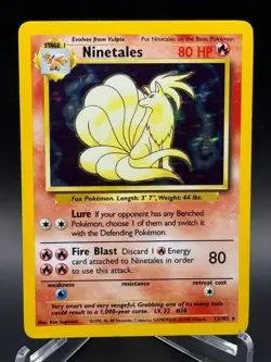 Pokemon Ninetales Holo Base Set Rare 13/130 Fire Pokemon - Image 1