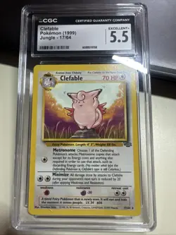 Clefable Pokemon 1999 Jungle Base Set 17/64 Rare Vintage Original - Image 1