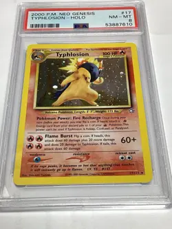 Neo Genesis Unlimited Typhlosion PSA 8 HOLO (7610) 17/111 Pokemon - Image 1