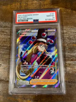 Pokemon 2021 Chilling Reign Full Art Trainer AVERY #187 PSA 10 Gem Mint RARE - Image 1