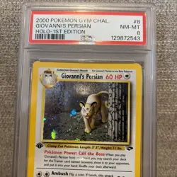 Pokemon 2000 Gym Challenge #8 Giovanni's Persian Holo 1st Edition PSA 8 - Image 3