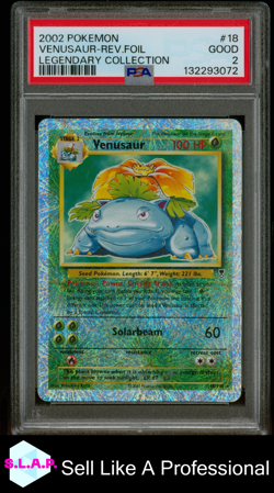 VENUSAUR-REV.FOIL LEGENDARY COLL POKEMON LEGENDARY COLLECTION 2002 18 PSA 2 - Image 1