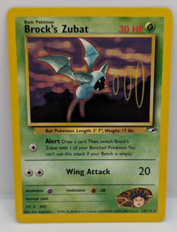 Brock's Zubat 024/132 Gym Heroes Regular LP Pokemon - Image 1