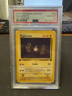 2000 Pokemon Rocket Magnemite #60 1ST Edition PSA 10 Gem Mint - Image 1