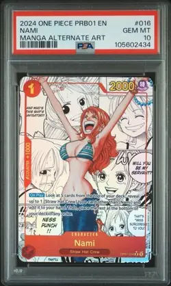 2024 One Piece PRB-01 EN Manga Alternate Art #016 Nami - PSA 10 GEM MINT - Image 1