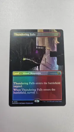 MTG English FOIL Magic Card NM BORDERLESS THUNDERING FALLS Murders Karlov Manor - Image 1