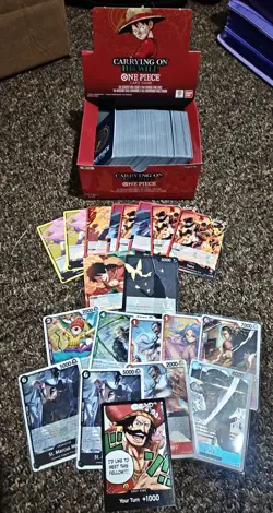 One Piece OP 13 Carrying On His Will OPENED Booster Box Bundle R, C, UC, L, Don - Image 1