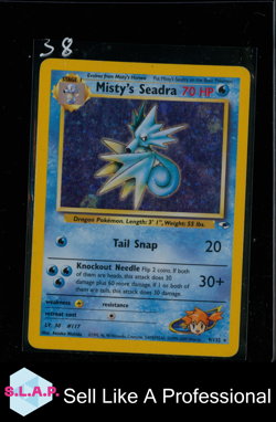 MISTY'S SEADRA POKEMON 9/132 1999 BASE SET HOLO ENGLISH - Image 1