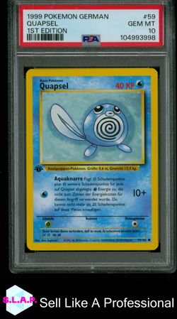 QUAPSEL 1ST EDITION POKEMON GERMAN 1999 59 PSA 10 - Image 1