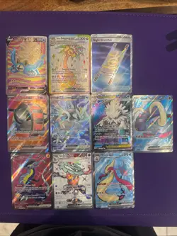 NEAR MINT POKEMON FULL ART LOT OF 10 SCARLET AND VIOLET AND MORE SETS - Image 1