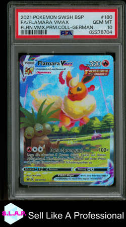 FLAMARA VMAX POKEMON SWSH180 2021 BLACK STAR PROMO DEUTSCH PSA 10 - Image 1
