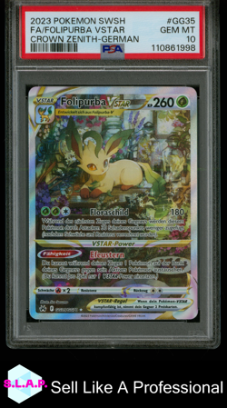 FOLIPURBA VSTAR POKEMON GG35/GG70 2023 CROWN ZENITH ULTRA RARE DEUTSCH PSA 10 - Image 1