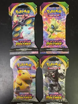 Pokemon TCG: S&S "VIVID VOLTAGE", Sleeved Booster Pack- LOT- All 4ART COVERS - Image 1
