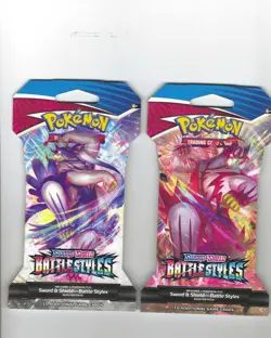 Pokemon TCG: S&S "Battle Styles", Sleeved Booster Pack- LOT- All 4ART COVERS - Image 2