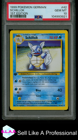 SCHILLOK 1ST EDITION POKEMON GERMAN 1999 42 PSA 10 - Image 1