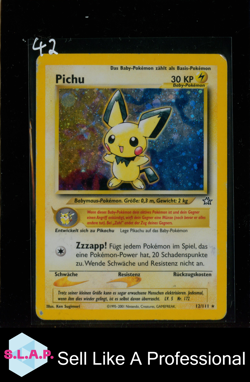 PICHU POKEMON 12/111 2000 BASE SET HOLO GERMAN - Image 1