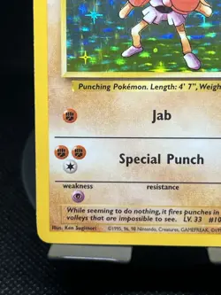 Pokemon TCG Hitmonchan 7/102 Base Set Holo Rare NM - Image 5