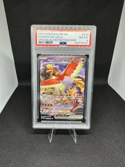 2025 POKEMON DRI EN-DESTINED RIVALS #230 ETHAN'S HO-OH EX PSA 8 - Image 1