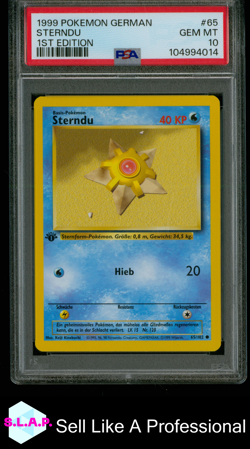 STERNDU 1ST EDITION POKEMON GERMAN 1999 65 PSA 10 - Image 1