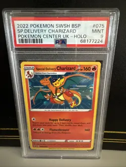2022 POKEMON SWSH BLACK STAR PROMO #075 SPECIAL DELIVERY CHARIZARD-HOLO PSA 9 - Image 1