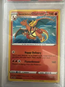 2022 POKEMON SWSH BLACK STAR PROMO #075 SPECIAL DELIVERY CHARIZARD-HOLO PSA 9 - Image 3