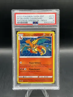 2022 POKEMON SWSH BLACK STAR PROMO #075 SPECIAL DELIVERY CHARIZARD-HOLO PSA 9 - Image 1
