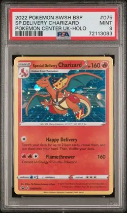 PSA 9 - 2022 Pokemon Center UK Holo BS Promo Special Delivery Charizard #075 - Image 1