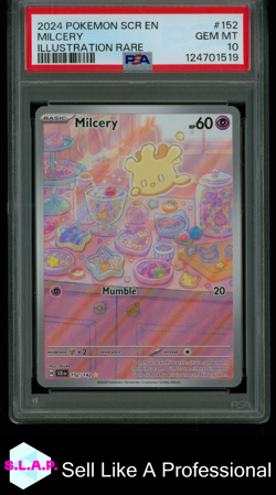 MILCERY ILLUSTRATION RARE POKEMON SCR EN-STELLAR CROWN 2024 152 PSA 10 - Image 1