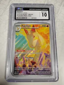 Rapidash 189/182 IR Illustration Rare Pokemon Destined Rivals CGC 10 GEM MINT - Image 1