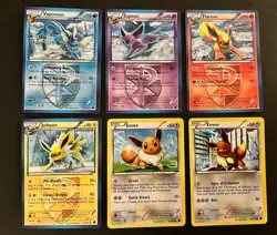 2013 POKEMON 2 EEVEE+GLACEON +FLAREON+JOLTEON+VAPOREON-PLASMA FREEZE NM - Image 1