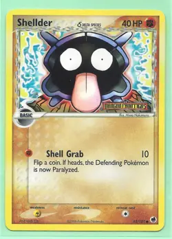 SHELLDER Delta Species) 63/101-Ex DRAGON FRONTIERS POKEMON-REV HOLO-STAMPED-NM - Image 1