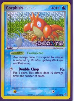 VINTAGE POKEMON 2005 CORPISH 57/107 Ex DEOXYS - REVERSE HOLO -STAMPED - NM/LP - Image 1