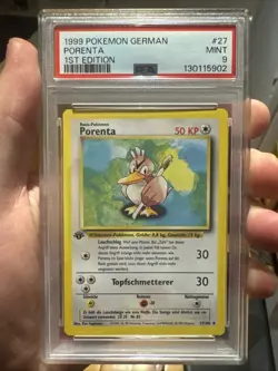 PSA 9 MINT Porenta Farfetch’d GERMAN Pokemon Base Set 1999 FRESH GRADE - Image 1
