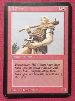 Magic The Gathering LIMITED EDITION ALPHA HILL GIANT red card MTG LEA - Image 1