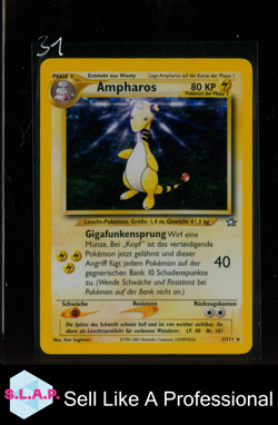 AMPHAROS POKEMON 1/111 2000 BASE SET HOLO GERMAN - Image 1