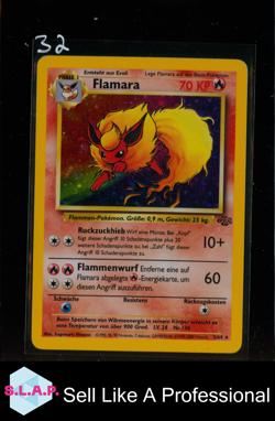 FLAMARA POKEMON 3/64 2000 BASE SET HOLO GERMAN - Image 1