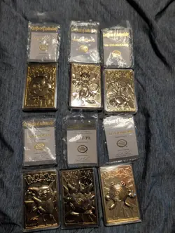 *NO Pokeballs* Set Of 6 Pokemon 23K Gold Plated Cards 1999 Burger King Promotion - Image 1
